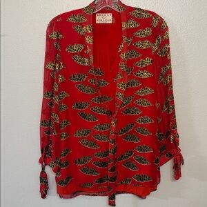 Donald ❤️ Alice + Olivia Red Leaf Pattern Blouse